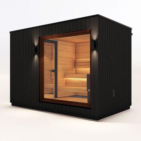 Saunum AirCube Double PreBuilt Outdoor Sauna 