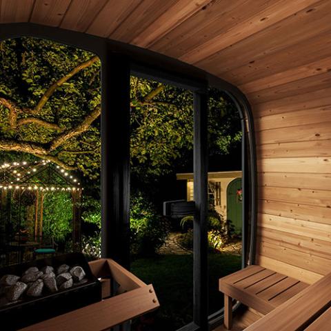 SaunaLife Cube Luxury CL5 Outdoor Home Sauna Kit Interior