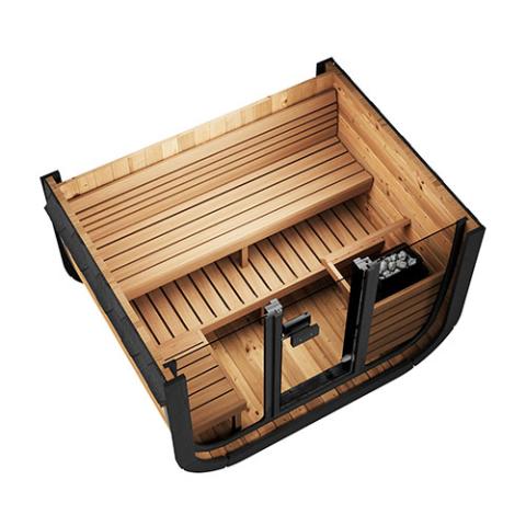 SaunaLife Cube Luxury CL5 Outdoor Home Sauna Kit Cutaway