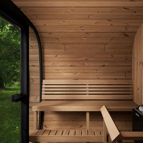 SaunaLife Luxury Cube 7 Backyard Sauna Kit Interior